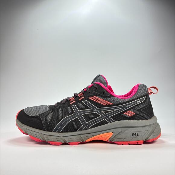 ASICS Gel Venture 7 Gray Black Trail Running Shoes 1012A476 Women’s Size 8.5 - Picture 4 of 10